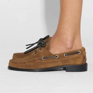 NWT/NIB ✨ AEYDE Harris Cow Suede Leather Tobacco Loafers size 37